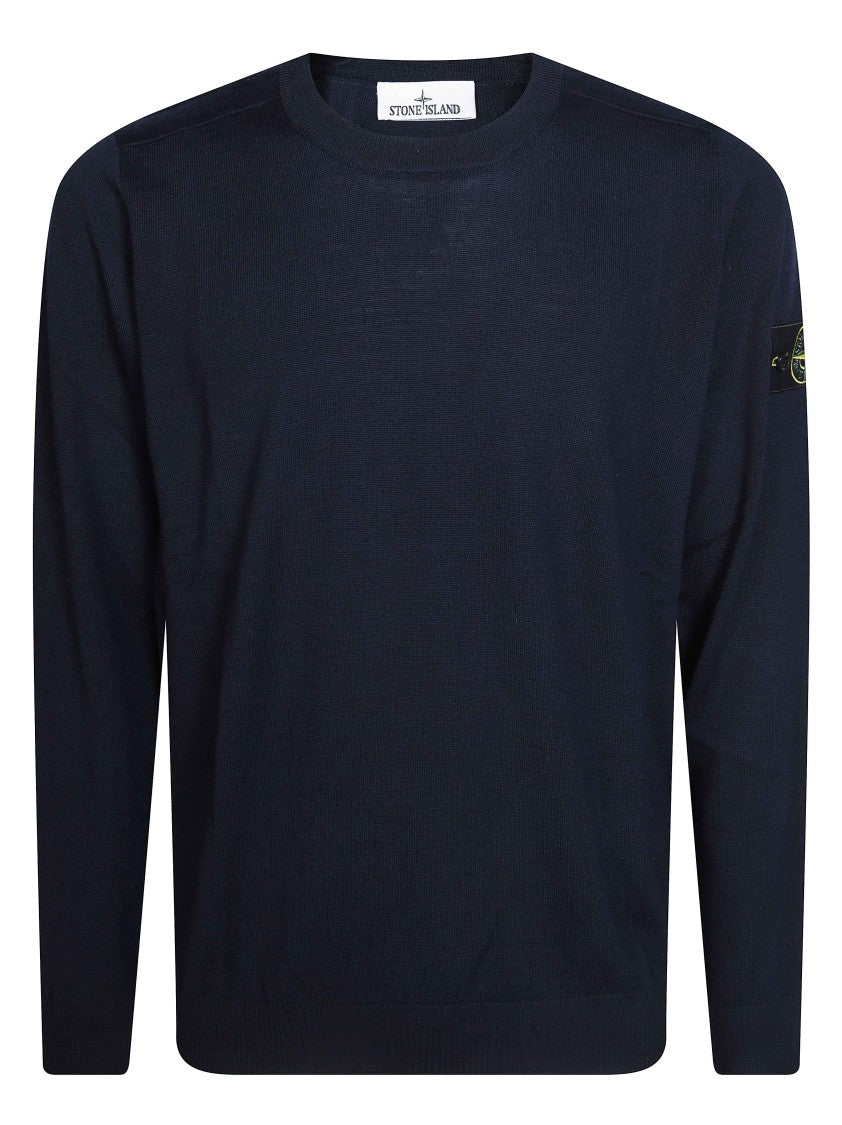 Stone Island Maglia Gc Patch Ribbed Crewneck Sweater