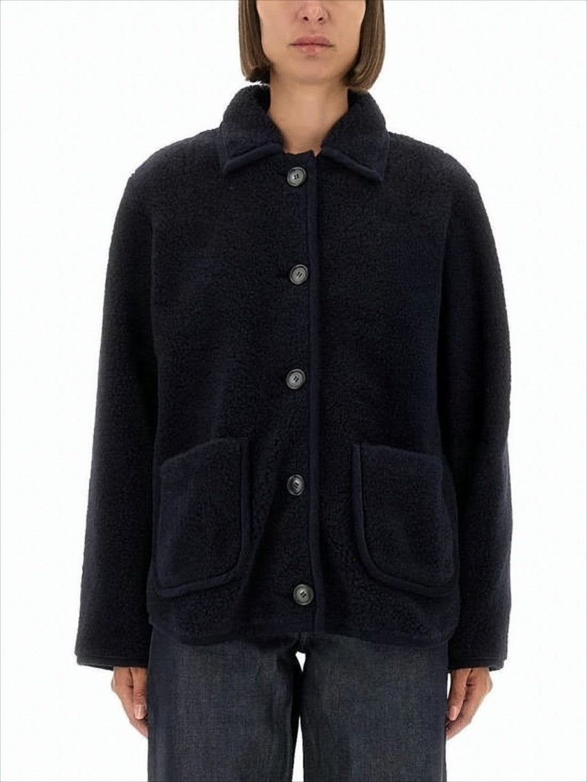 A.P.C. Boxy Silhouette Black Wool-Cotton Blend Jacket