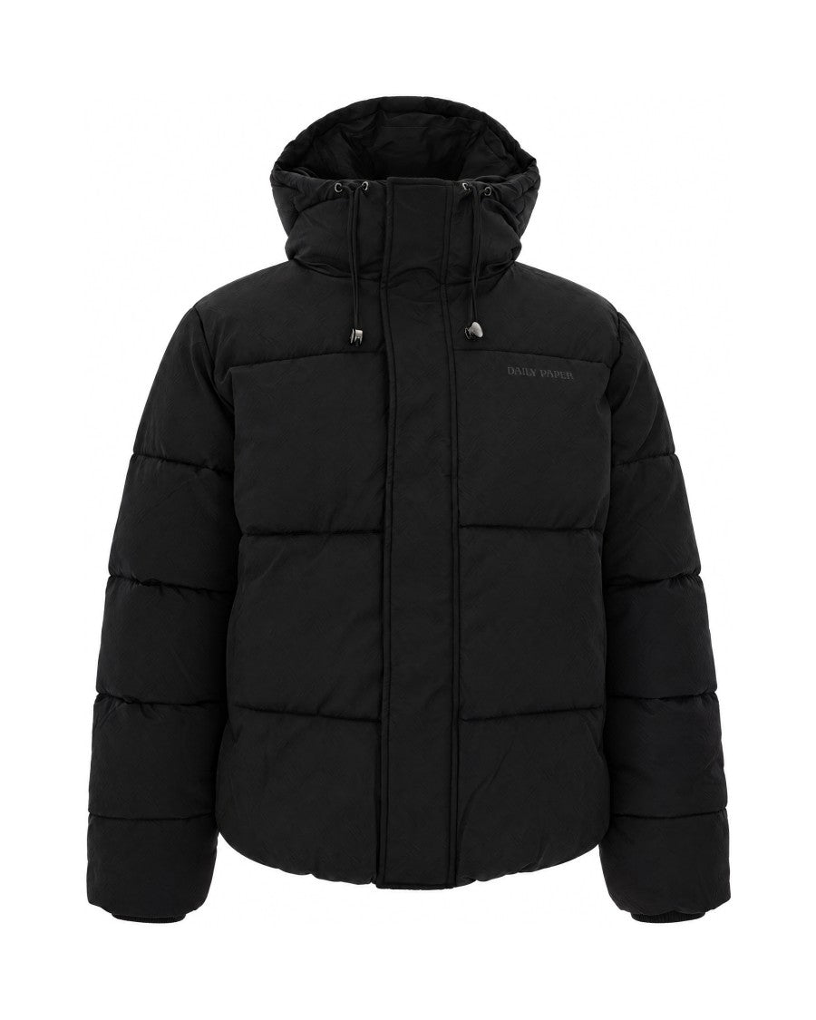 Daily Paper Black Sealed Monogram Quilted Polyester Down Jacket