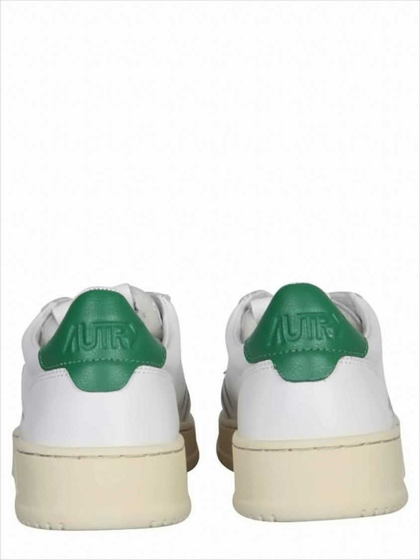 Autry Clean White Leather Low-Top Sneakers With Perforated Detail
