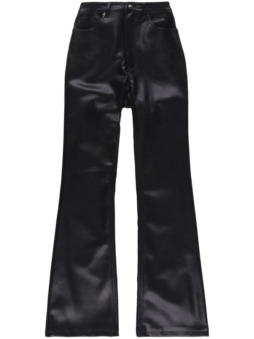 Ksubi Fitted Flared Trousers With Glossy Finish