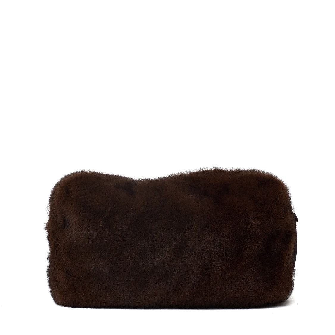 Parosh Rectangular Faux Fur Zip Clutch
