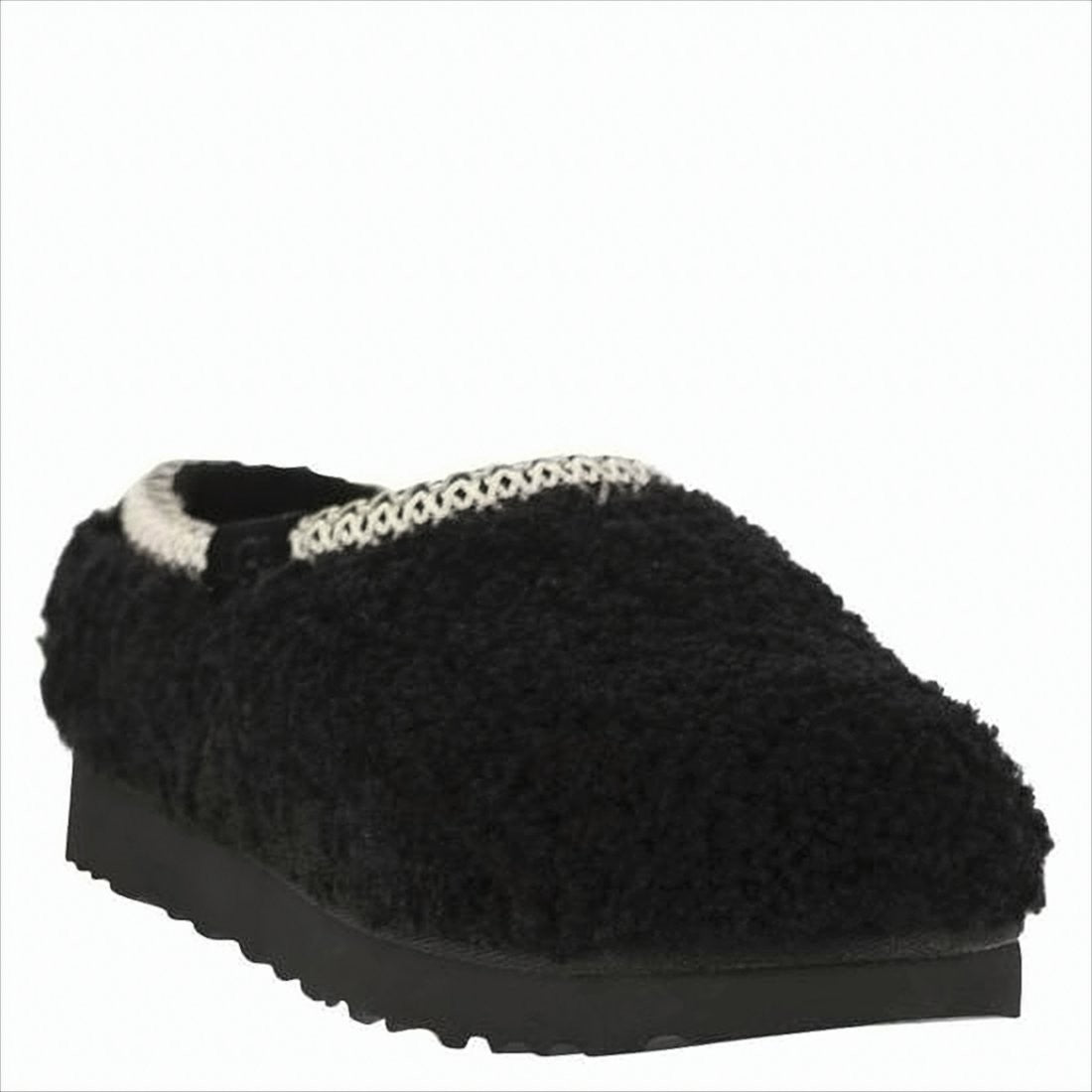 Ugg Plush Lambskin Mule Slippers With Contrasting Trim