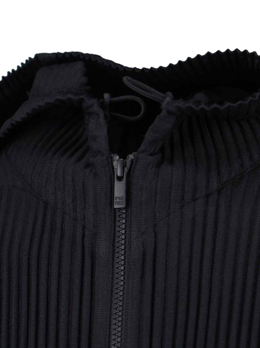 Homme Plissé Issey Miyake Zip Hoodie – Black