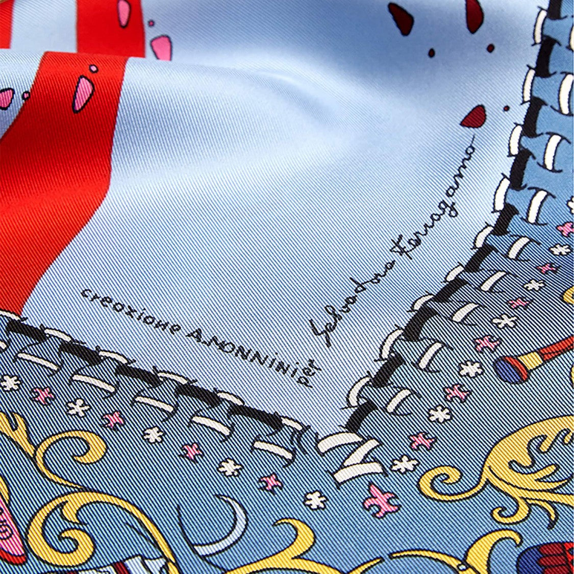 Salvatore Ferragamo Palazzo Print Silk Scarf With Square Design