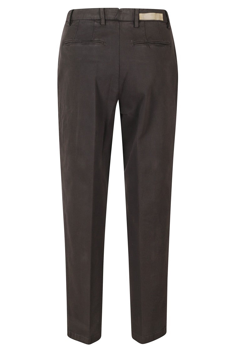 Briglia Dark Brown Straight-Leg Tailored Cotton-Blend Pants