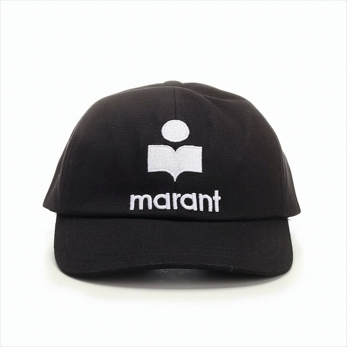 Isabel Marant Étoile Curved Brim Black Cotton Baseball Cap With Bold Logo