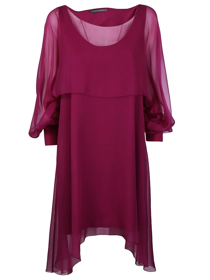 Alberta Ferretti Asymmetrical Silk Voluminous Blouse