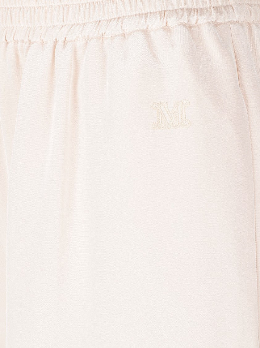 Max Mara Wide-Leg Trousers With Elastic Waistband In Smooth Silk