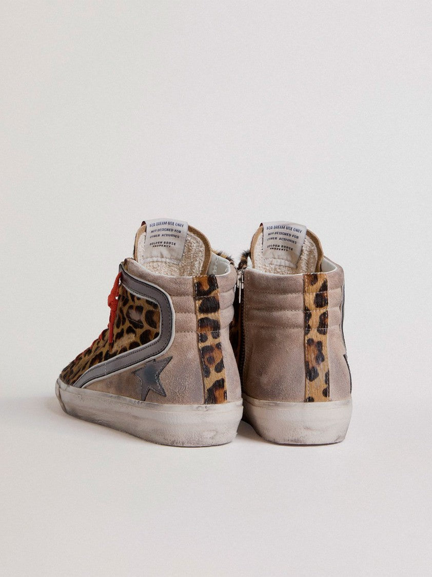 Golden Goose Leopard Calf Hair Sneakers