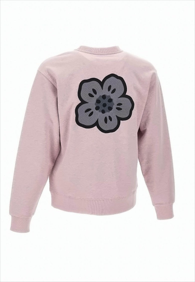 Kenzo Light Pink Long-Sleeve Sweatshirt With Embroidered Logo And Graphic Design
