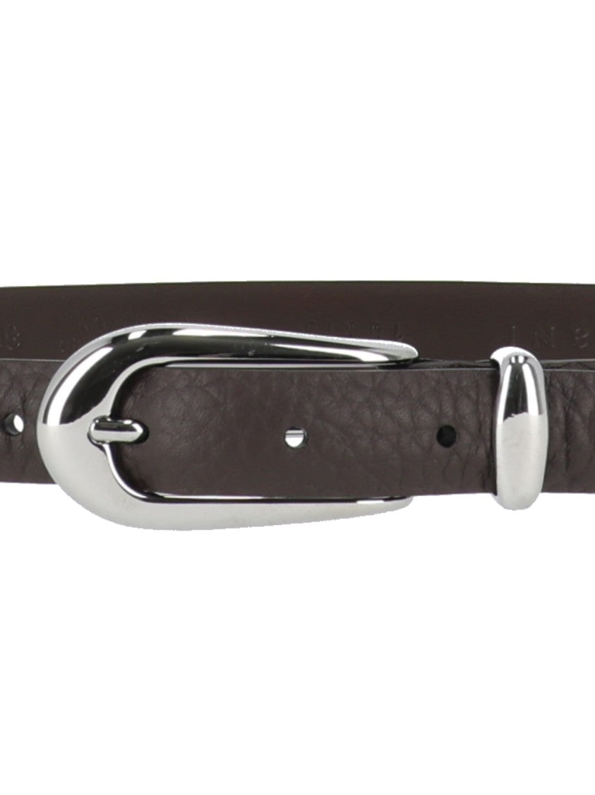 Claudio Orciani Sveva Soft Slim Textured Leather Belt