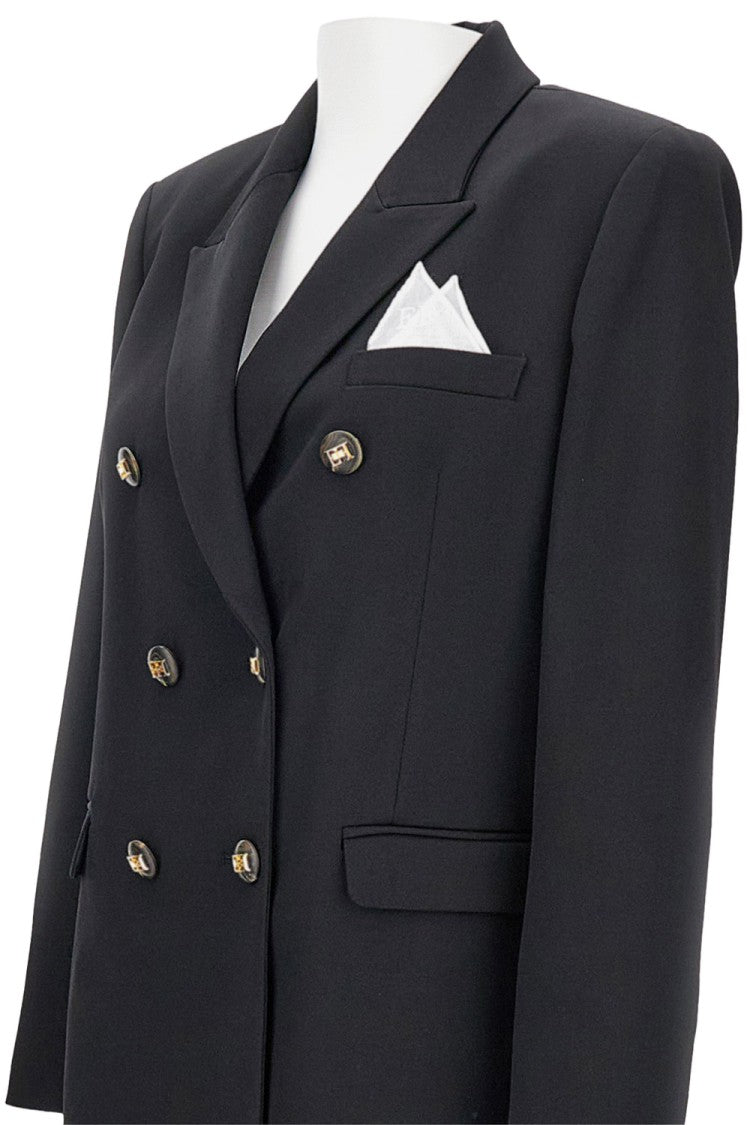 Elisabetta Franchi Double-Breasted Striped Blazer With Classic Lapel