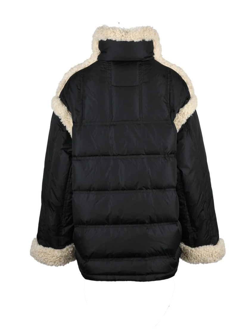 Stand Studio Black Dorothy Shearling Trim Down Jacket