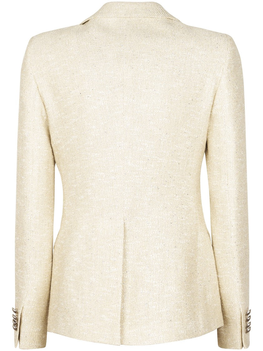 Tagliatore Double-Breasted Tailored Jacket With Textured Fabric