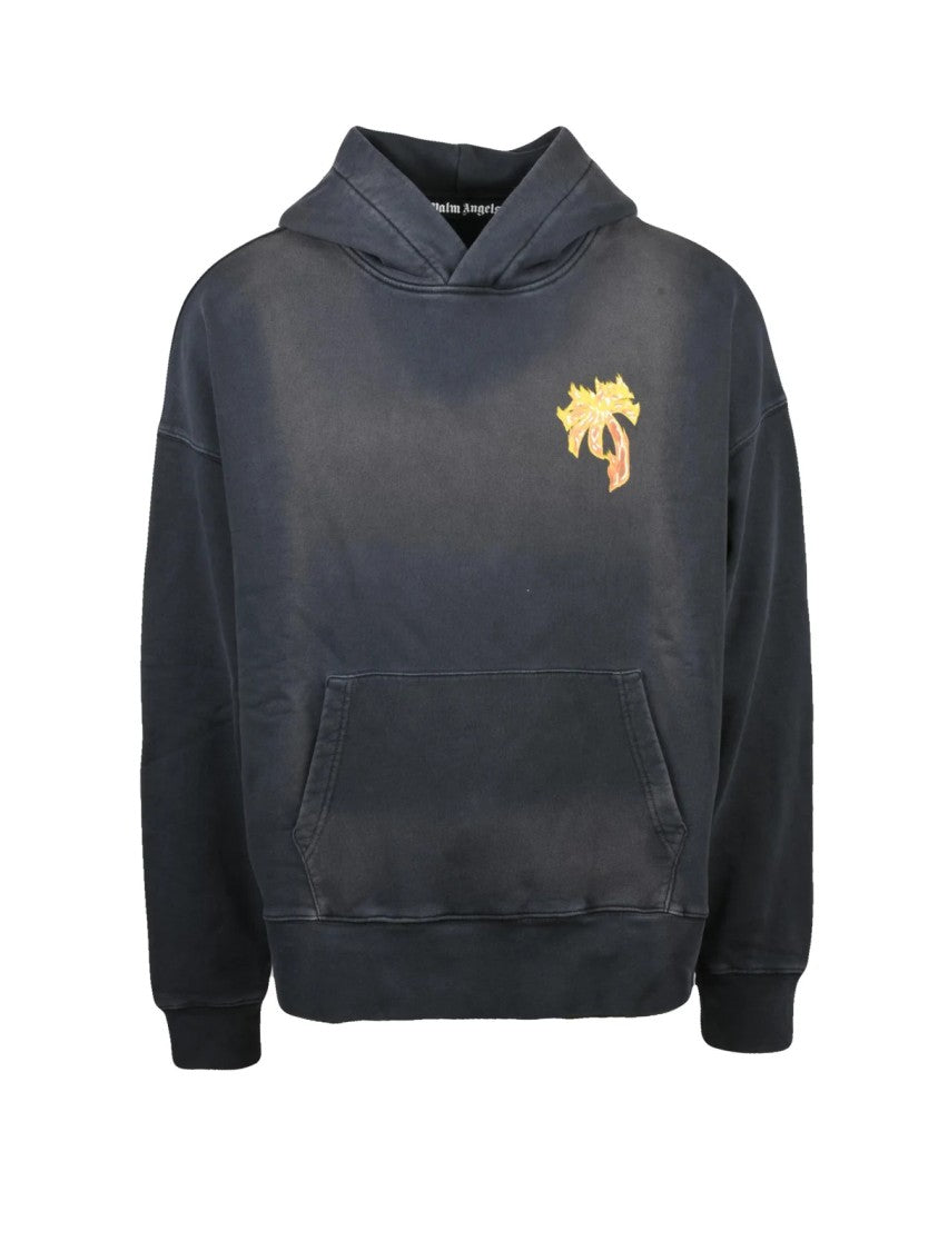 Palm Angels Black Cotton Palm Hoodie