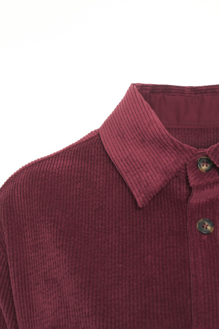 Gender Corduroy Blouse With Classic Collar