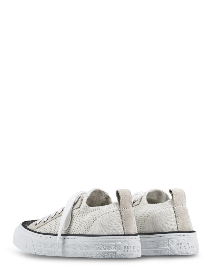 Brunello Cucinelli Breathable Mesh Sneakers With Textured Toe Cap