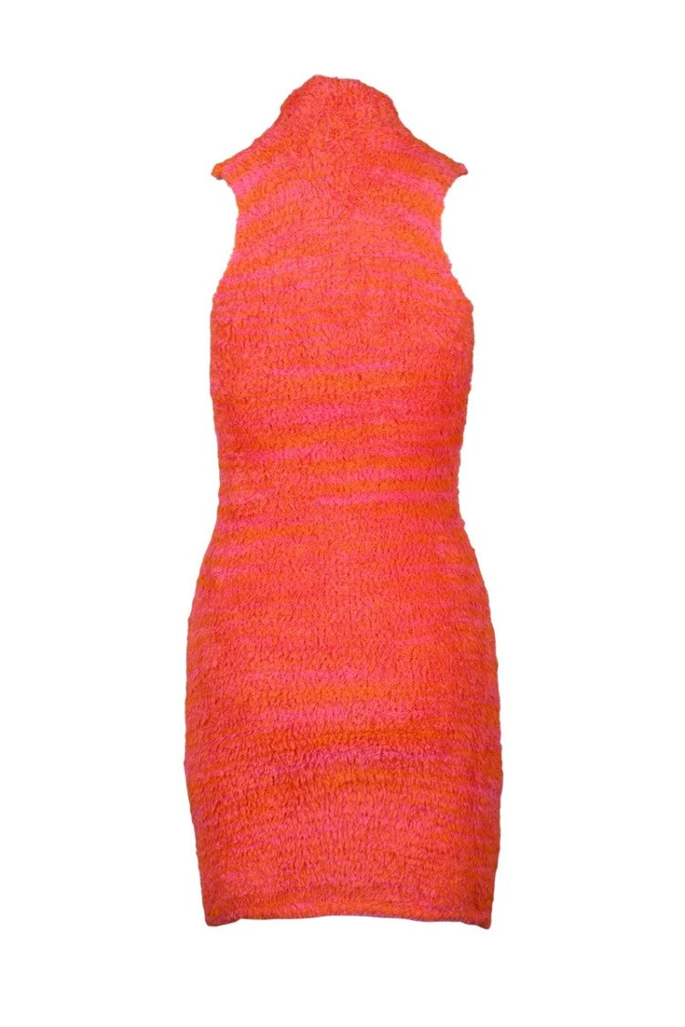 Diesel Sponge Midi Dress - Fuchsia/Orange