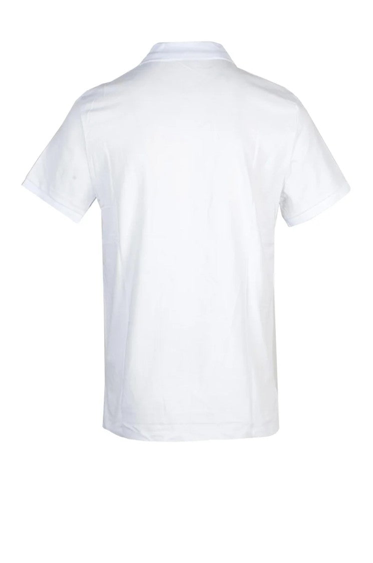 Bikkembergs White Geometric Cotton Polo Shirt