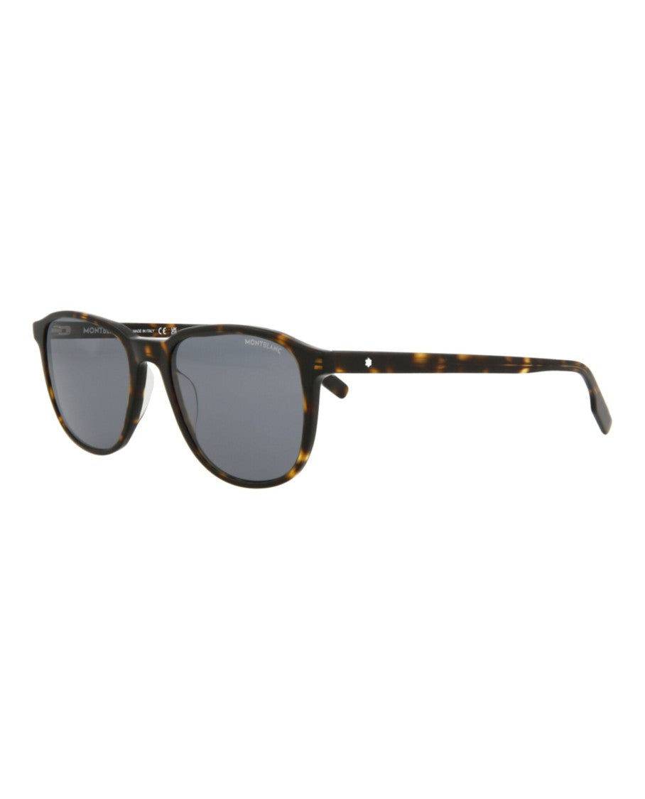 Montblanc Square-Frame Tortoiseshell Acetate Sunglasses With Designer Case