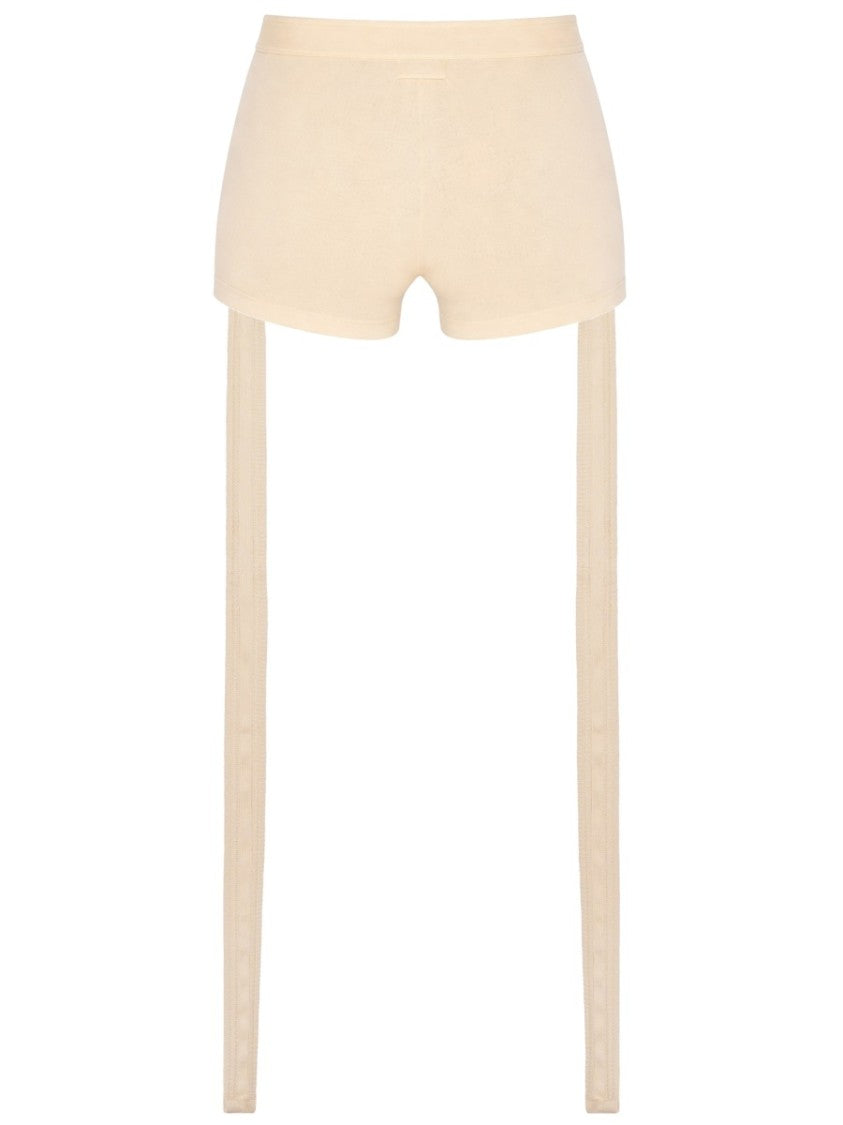 Jean Paul Gaultier Beige Long Straps Fitted Shorts