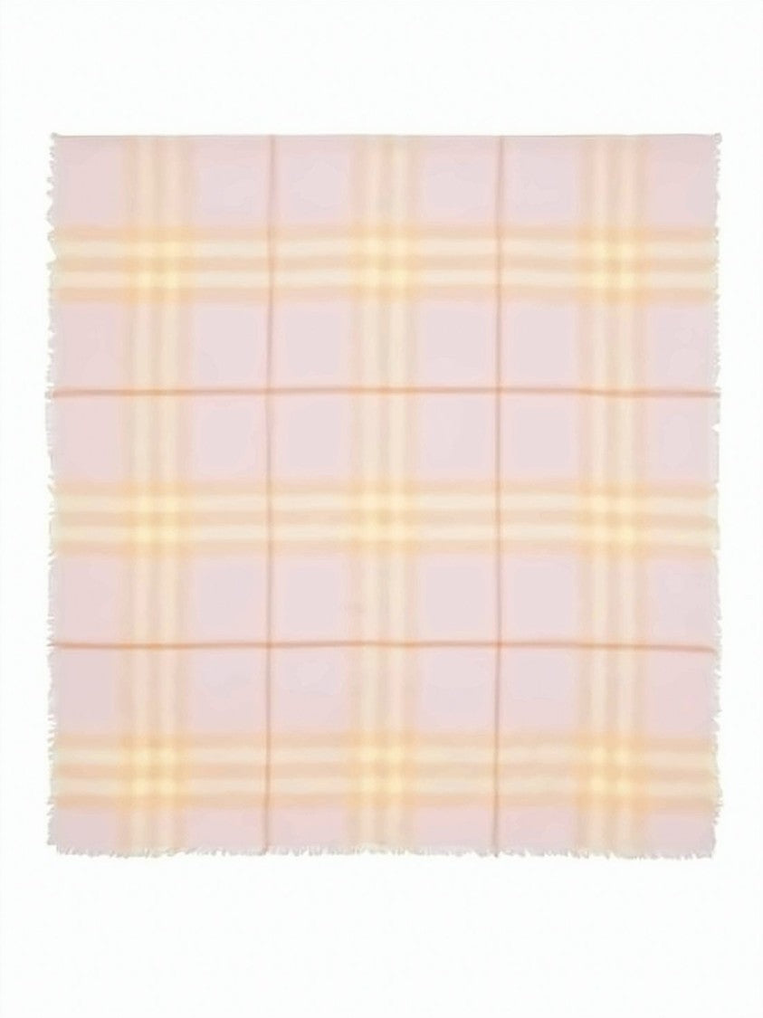 Burberry Wool Scarf With Classic Check Pattern In Pastel Shades