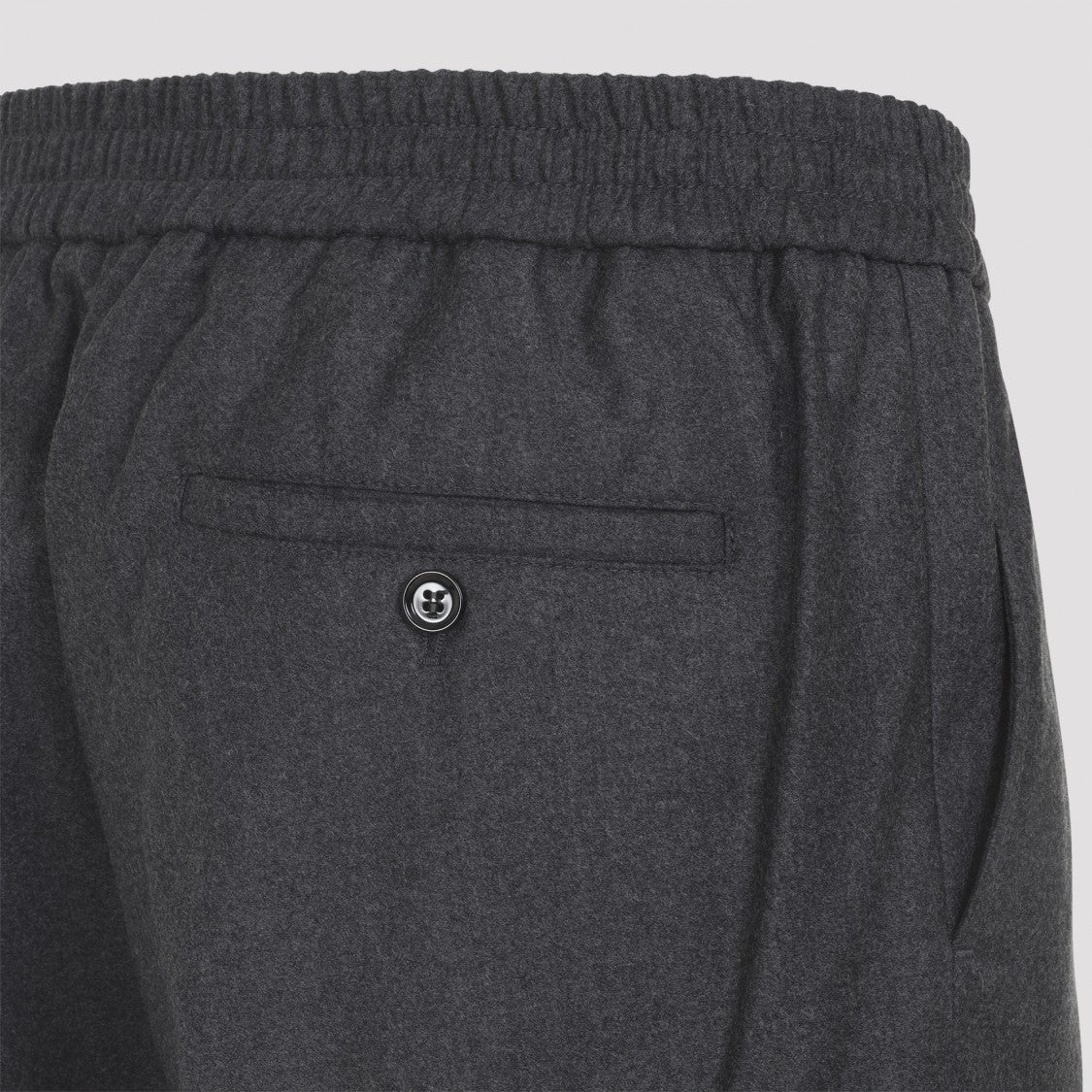 Ami Elasticated Waist Grey Virgin Wool Pants