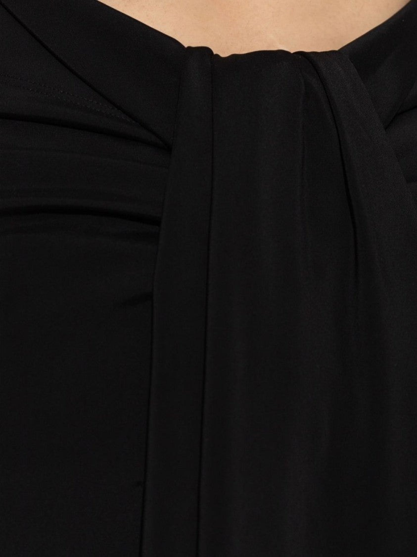 Jacquemus Black Draped Mid Length Tailored Skirt