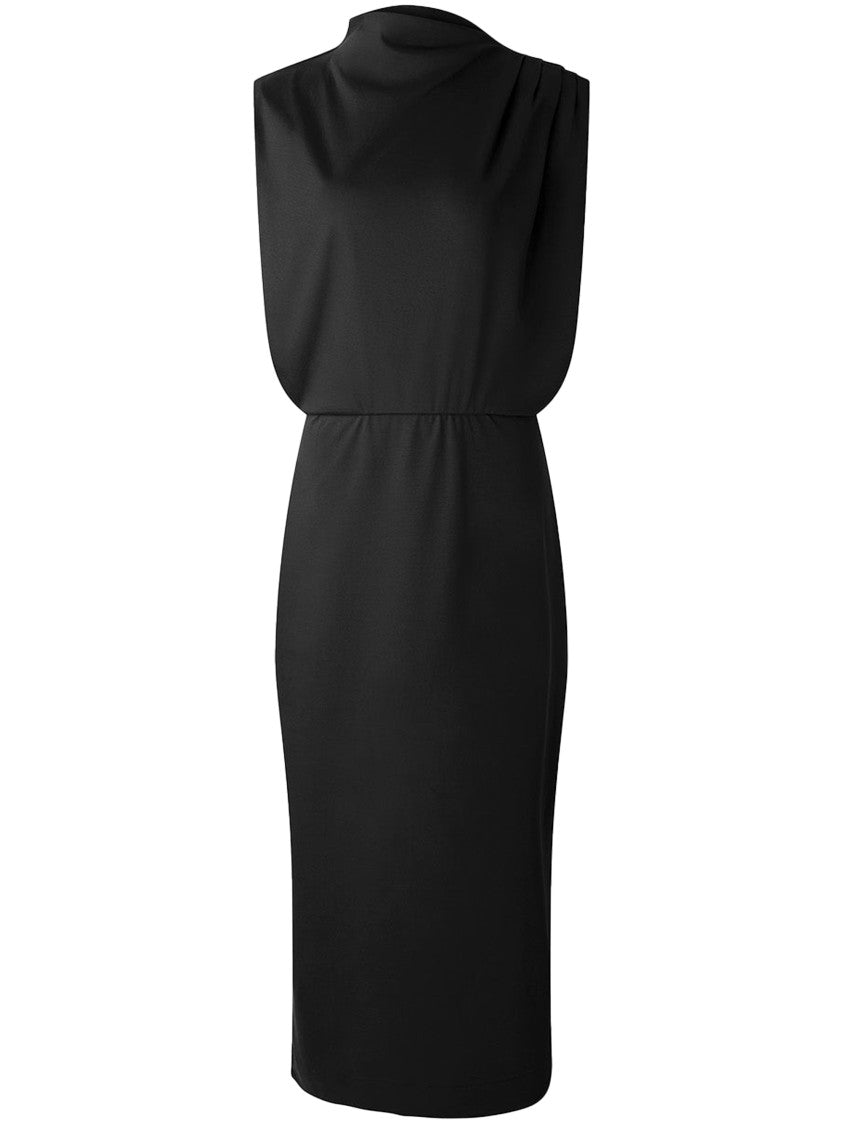 Soeur Midi Dress With High Neckline And Fitted Waist
