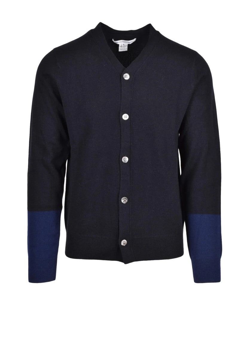Comme Des Garçons Grey V-Neck Wool Cardigan