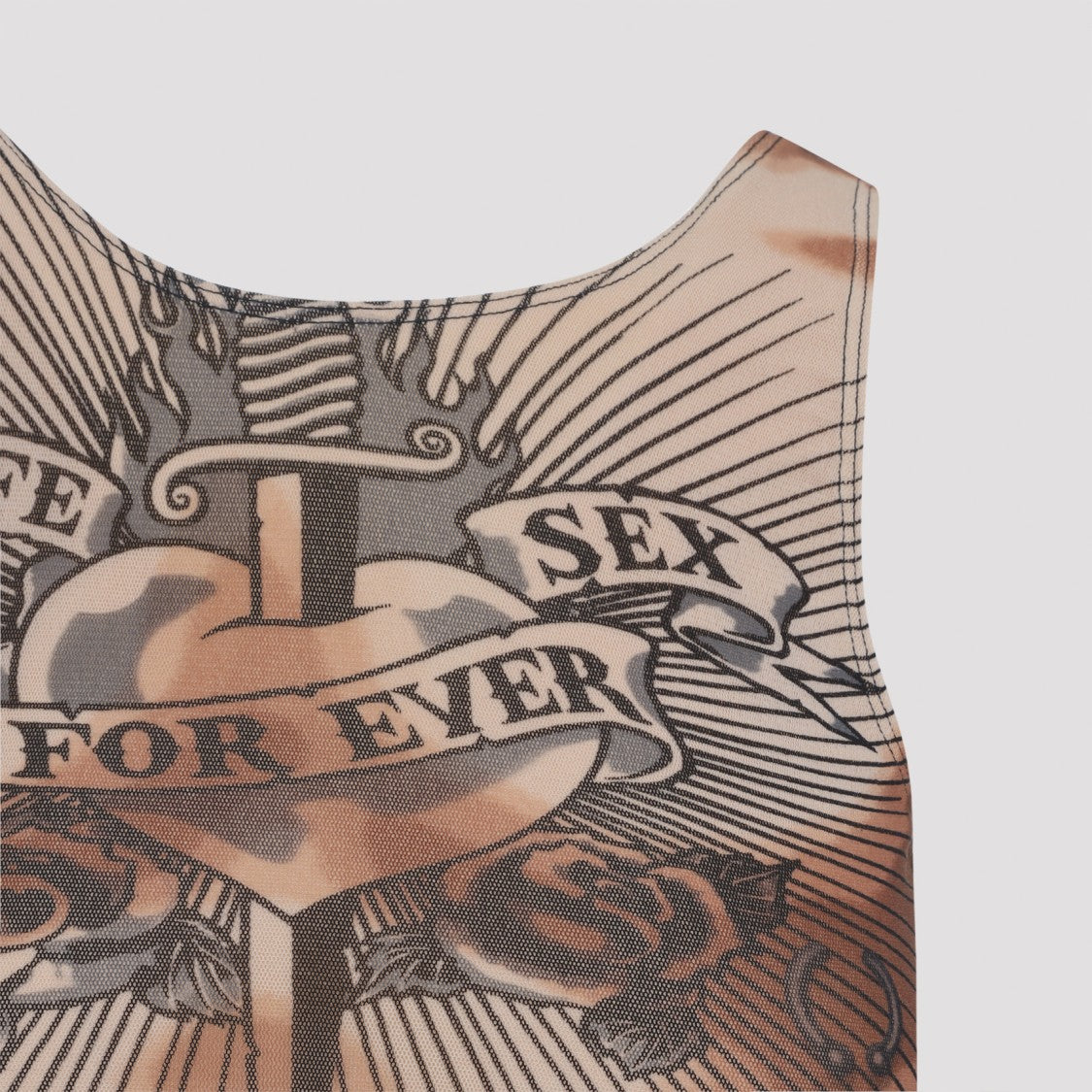 Jean Paul Gaultier Tattoo-Inspired Fitted Sleeveless Top