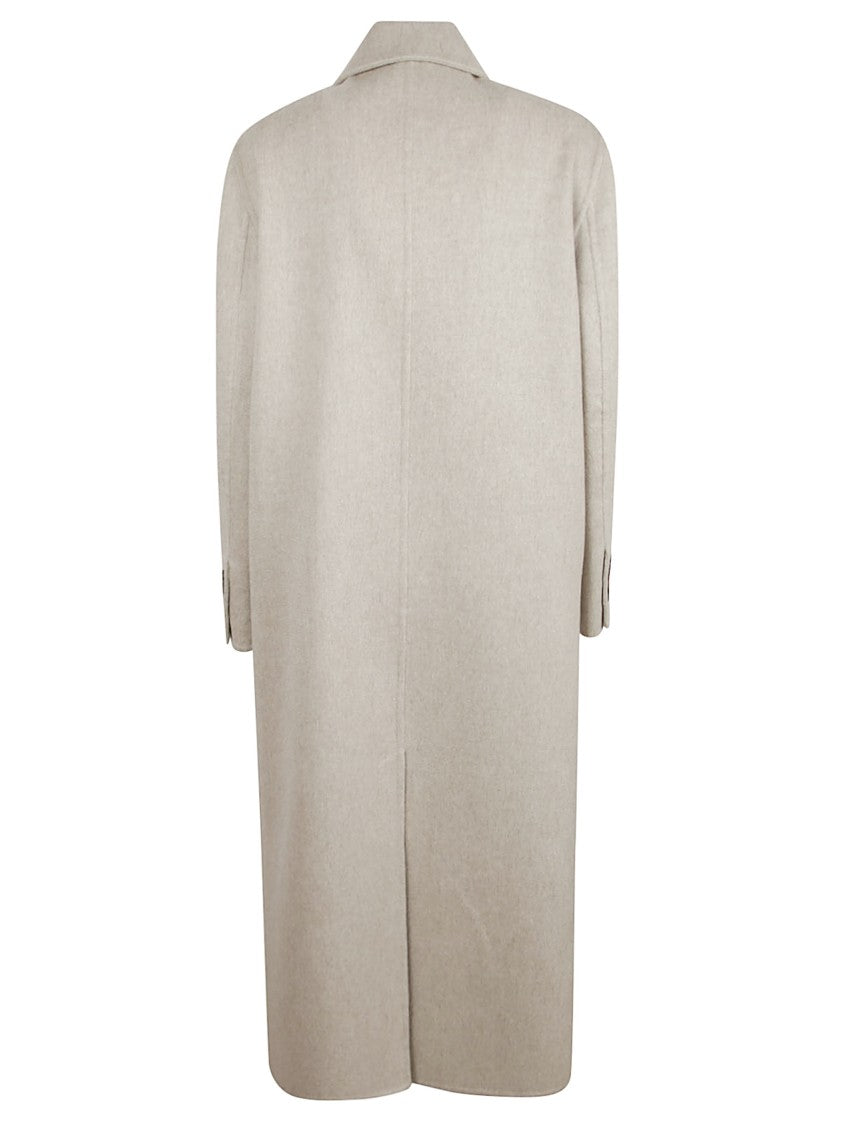 Brunello Cucinelli Cashmere Long Double-Breasted Coat With Buttoned Cuffs