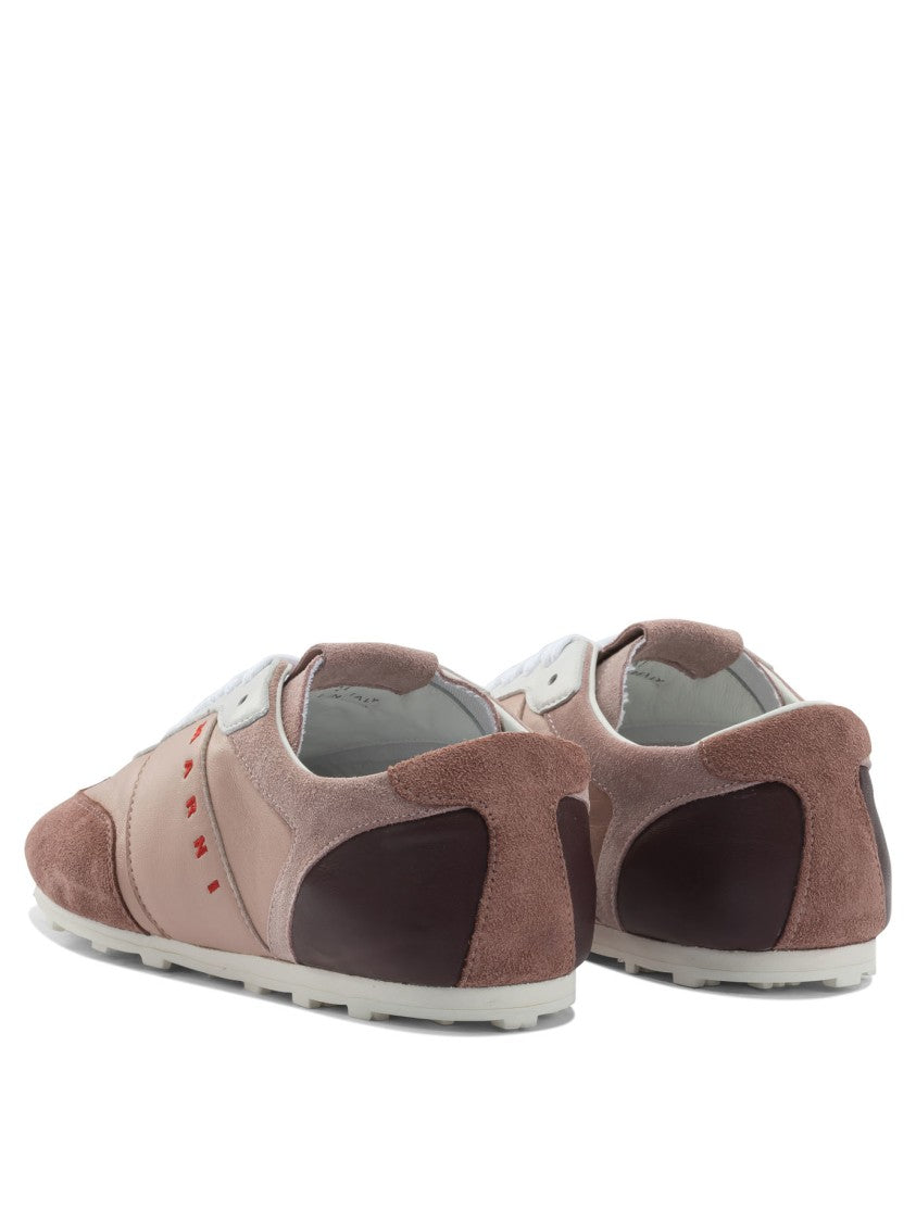 Marni Retro-Inspired Low-Top Leather Sneakers With Logo Accents