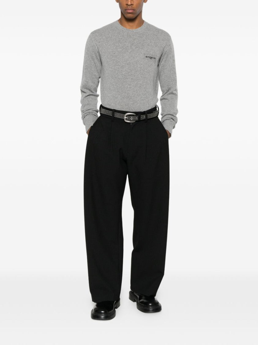 Givenchy Grey Crew Neck Long Sleeve Sweater