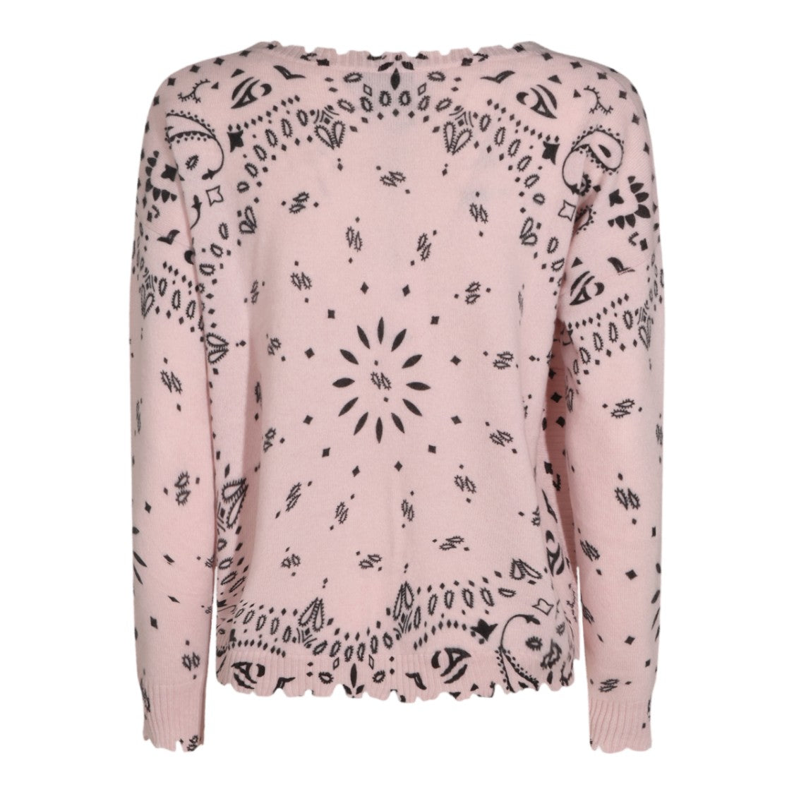 Kujiten Bandana-Inspired Print Sweater With Relaxed Fit And Ribbed Cuffs