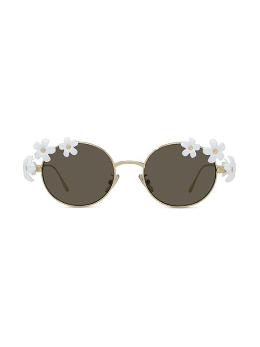 Loewe Lw40173u Floral-Embellished Round Sunglasses