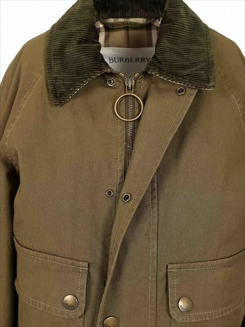 Burberry Cropped Brown Jacket With Structured Silhouette