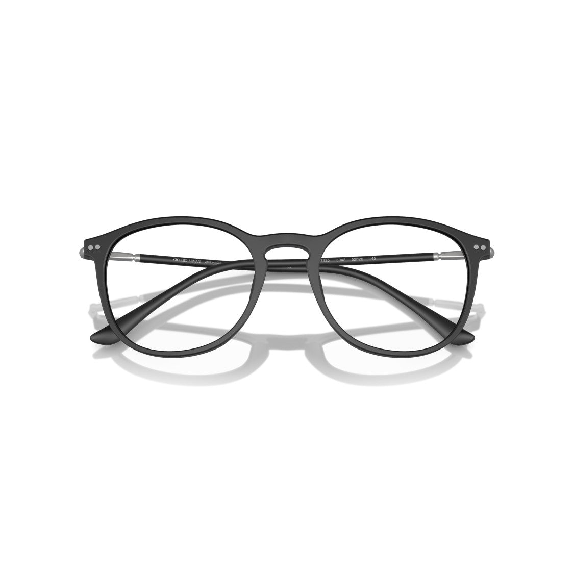 Giorgio Armani 0Ar7125 Round Black Acetate Frame Sunglasses With Keyhole Bridge