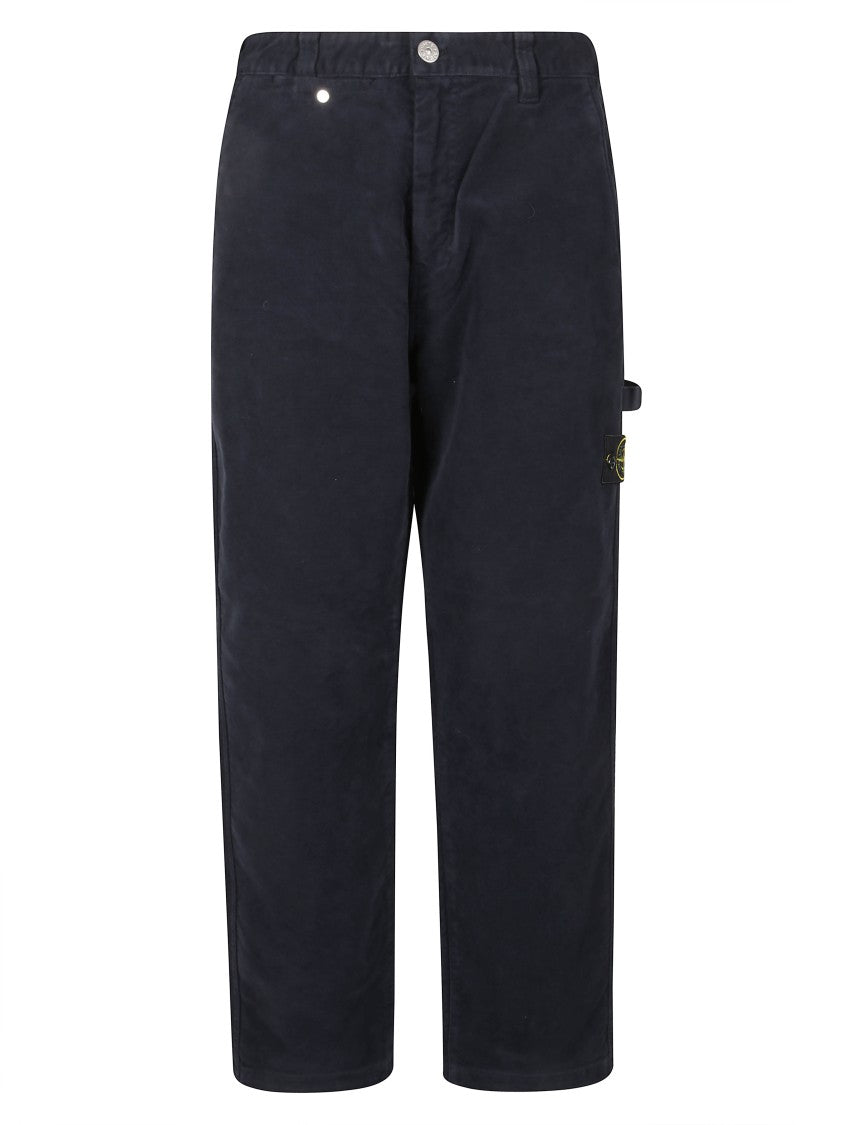 Stone Island Straight Cut Blue Trousers With Appeal