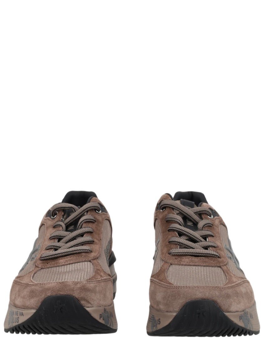 Premiata Moerun Layered Chunky Calfskin Sneakers