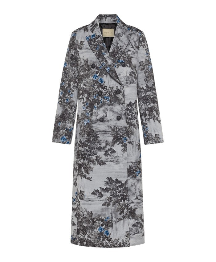 Momonì Double-Breasted Multicolour Coat With Structured Collar