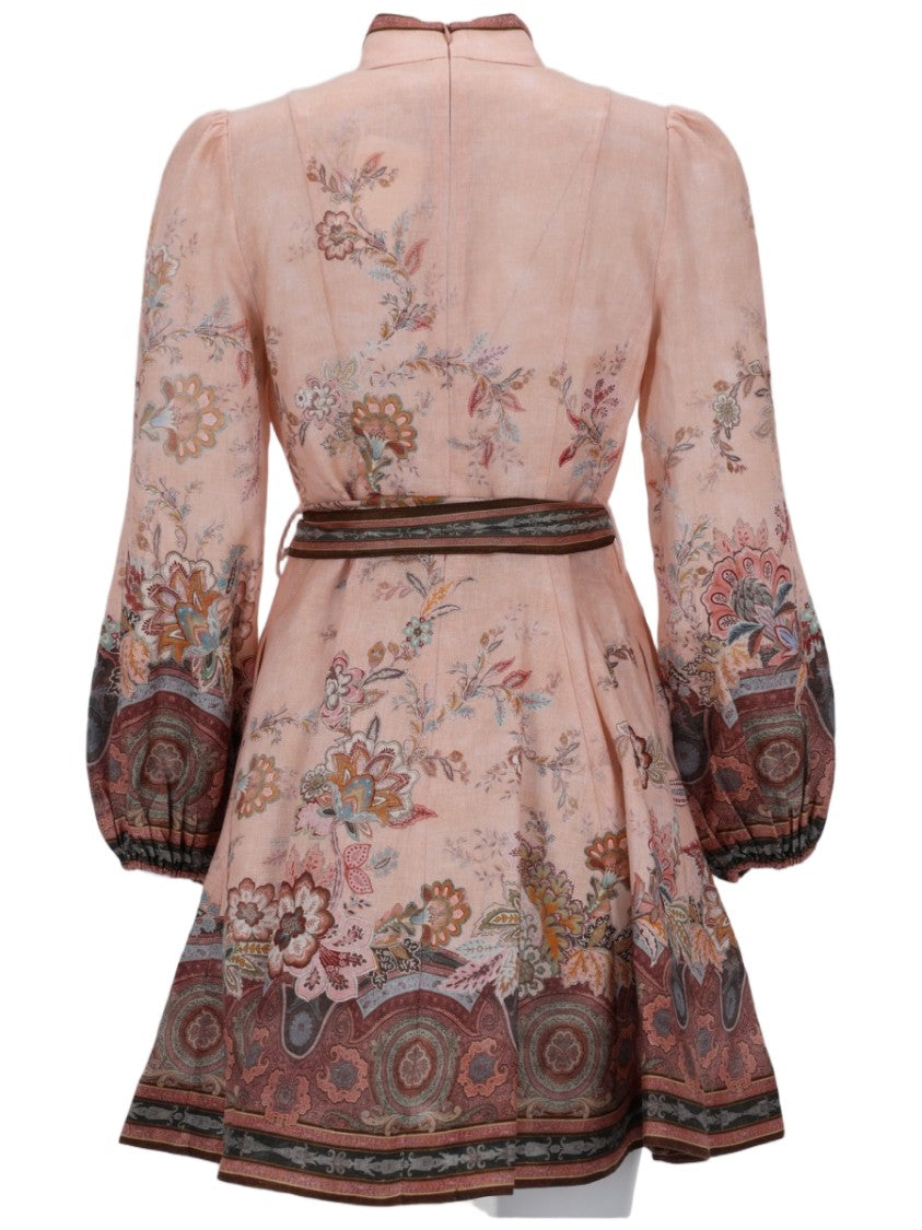 Zimmermann Neutrals Alchemy Floral Paisley Linen Dress