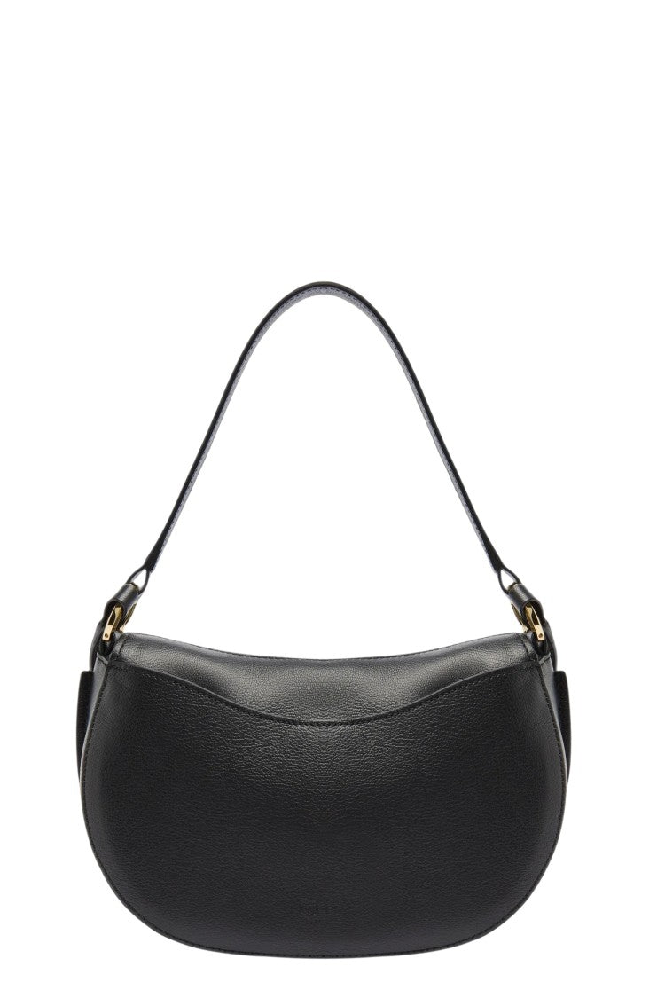 Lancel Celeste Black Crescent Calfskin Leather Shoulder Bag