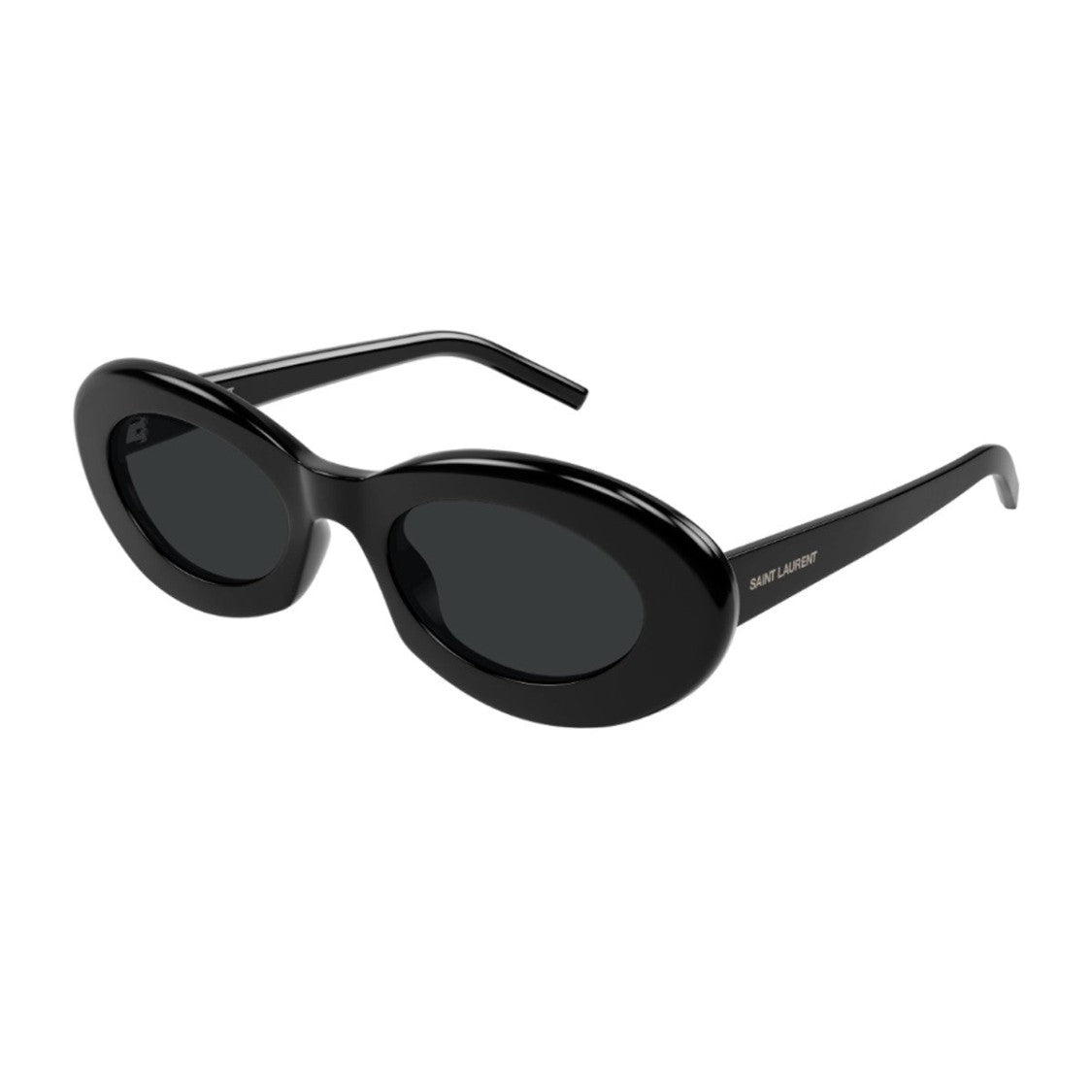 Saint Laurent Black Sl 594 Sl Logo Recycled Acetate Oval Sunglasses