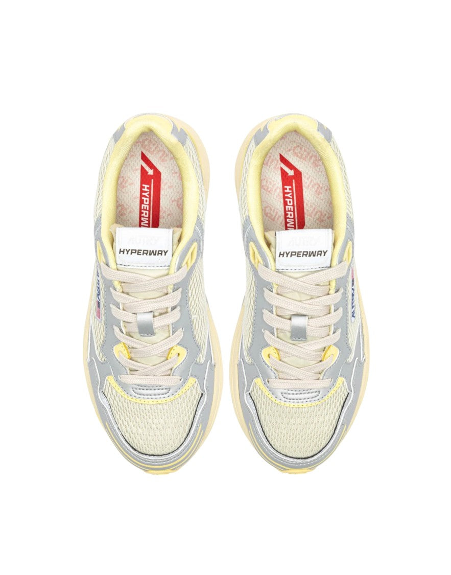 Autry Hyperway Women’S Silver/Lemon Sneakers
