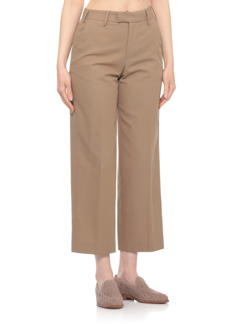 Pt Torino Brown Welt Pockets Cotton Formal Pants