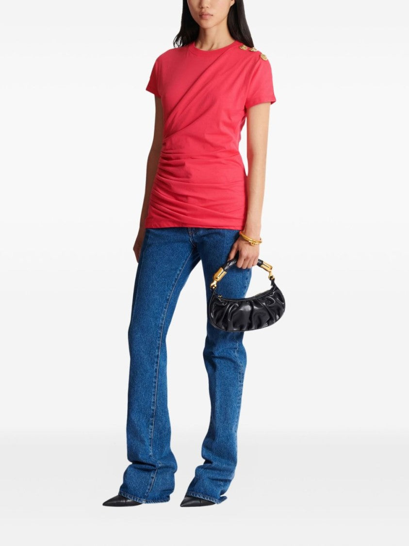 Balmain Silk And Nylon Lightweight Crew Neck Top