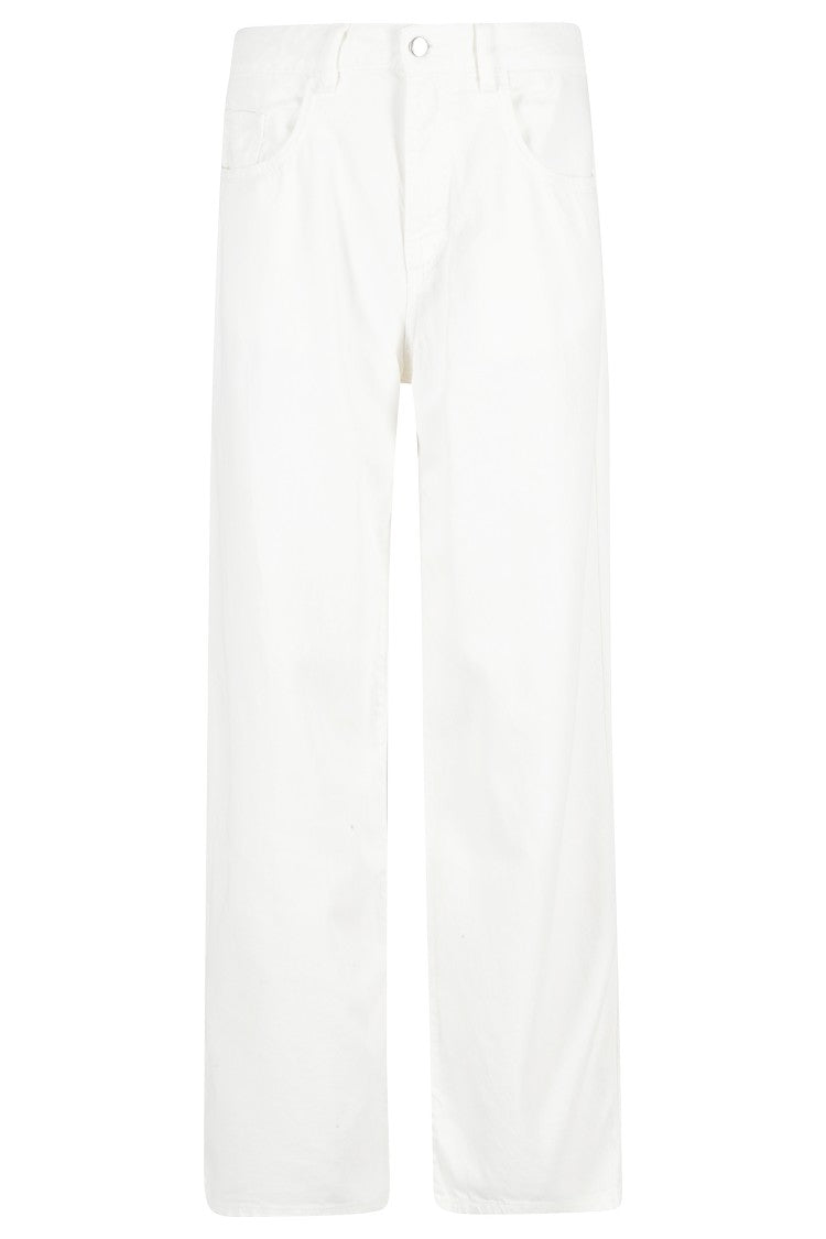 Icon Denim White Bea Low-Waist Cotton Wide-Leg Jeans