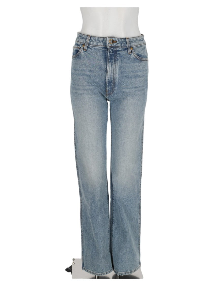 Khaite Straight-Leg Mid-Rise Denim Jeans